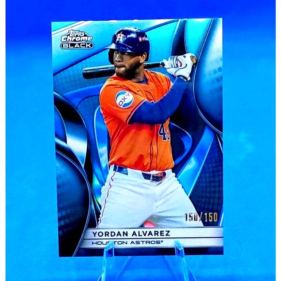 2025 Topps Chrome Black - Yordan Alvarez #58 Blue Refractor Bookend 150/150 - Picture 2 of 4